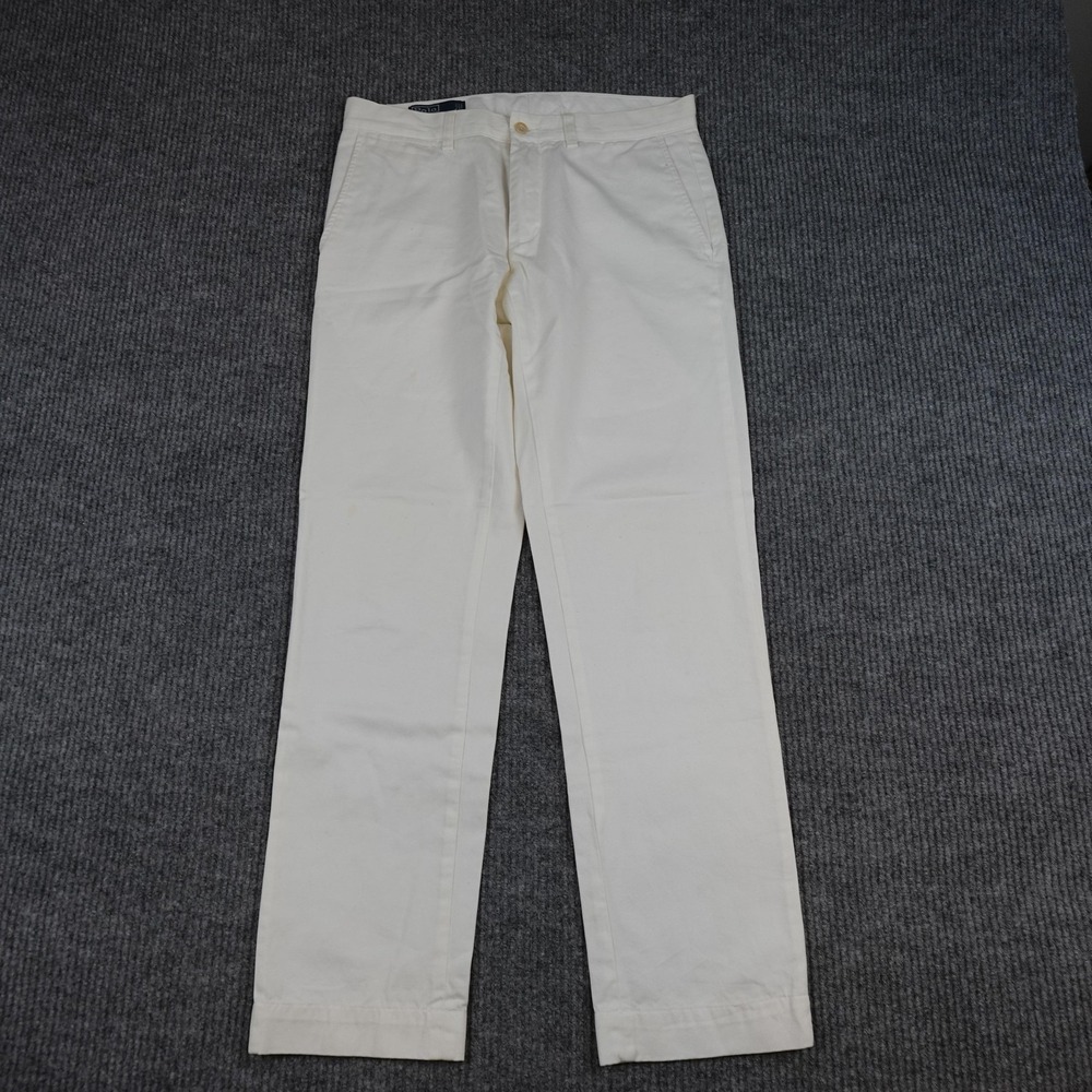 Polo Ralph Lauren Mens 32x30 White Chino Classic Fit Straight Casual Pants